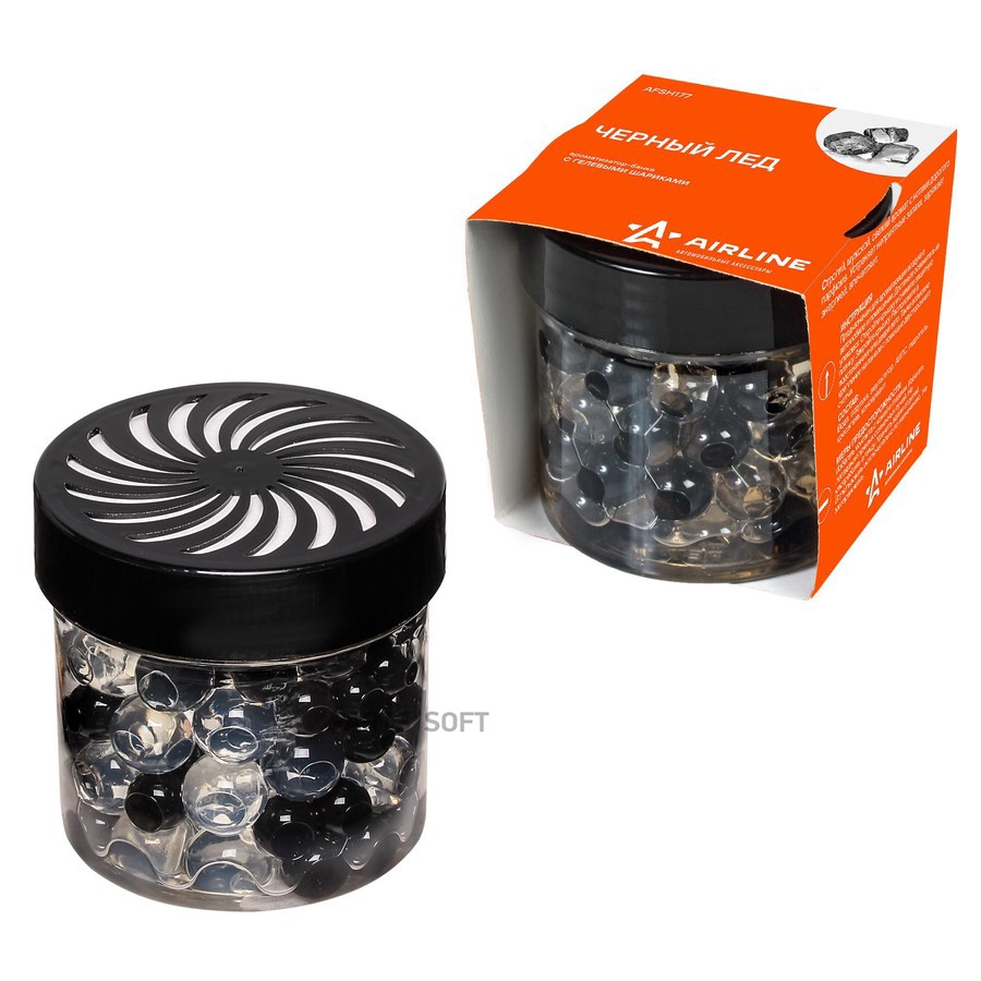 Ароматизатор на панель (Black ice/Черный лед) "AIRLINE" (гелевые шарики) - AIRLINE None None